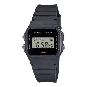 Casio Black Resin Strap Black Dial Quartz Watch for Gents - F-91WB-8ADF