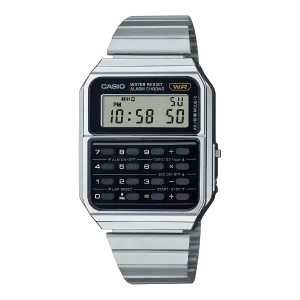 Casio Silver Stainless Steel Black Dial Quartz Watch for Gents - CA-500WE-1ADF
