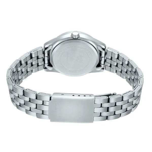 Casio Silver Stainless Steel Black Dial Quartz Watch for Gents - MTP-B300D-1A VDF