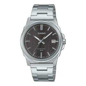 Casio Silver Stainless Steel Grey Dial Quartz Watch for Gents - MTP-E720D-8AVDF