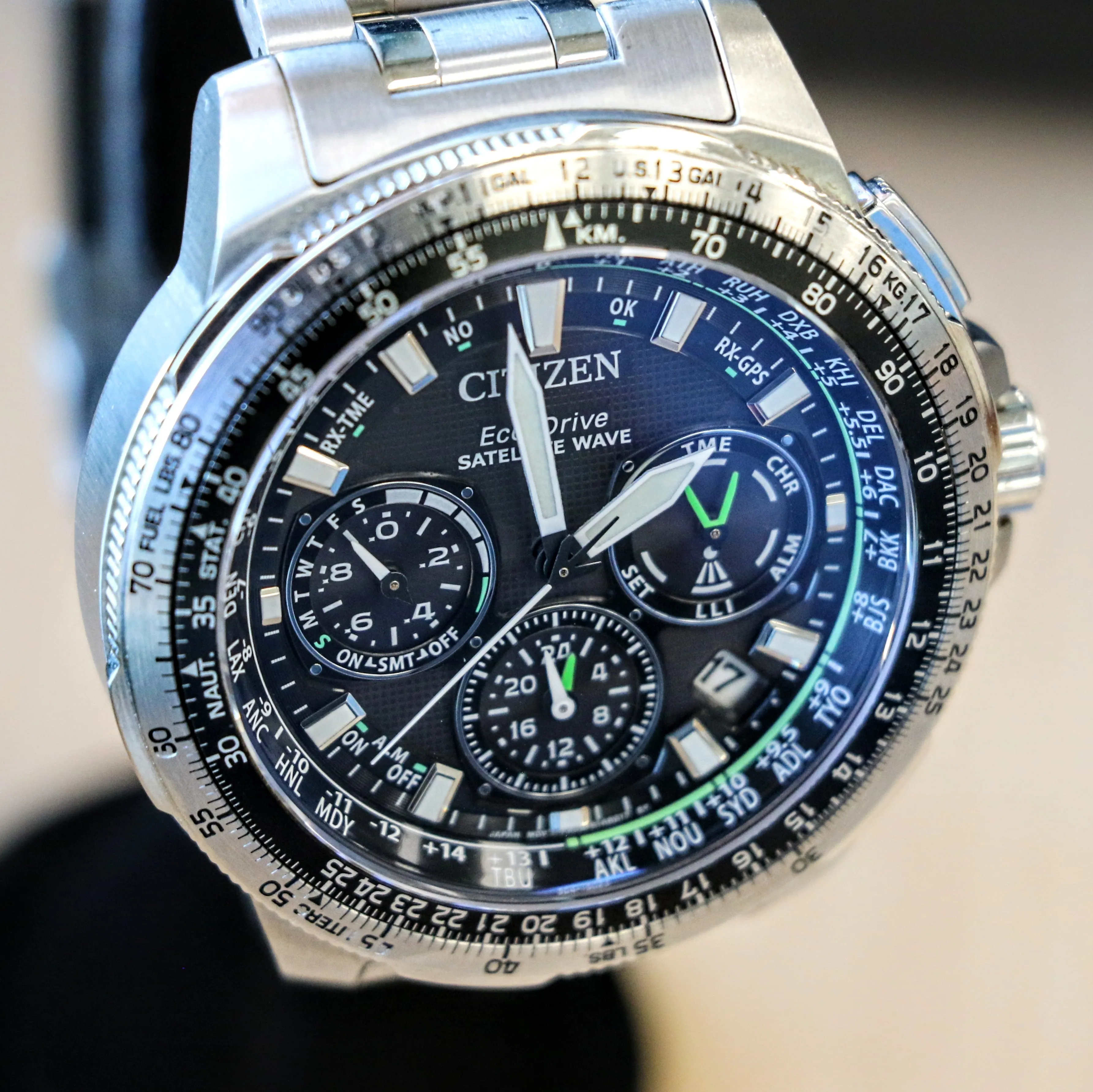 CITIZEN Promaster Navihawk GPS Satellite Wave Wristwatch Eco-Drive Chronograph Watch CC9030-51E
