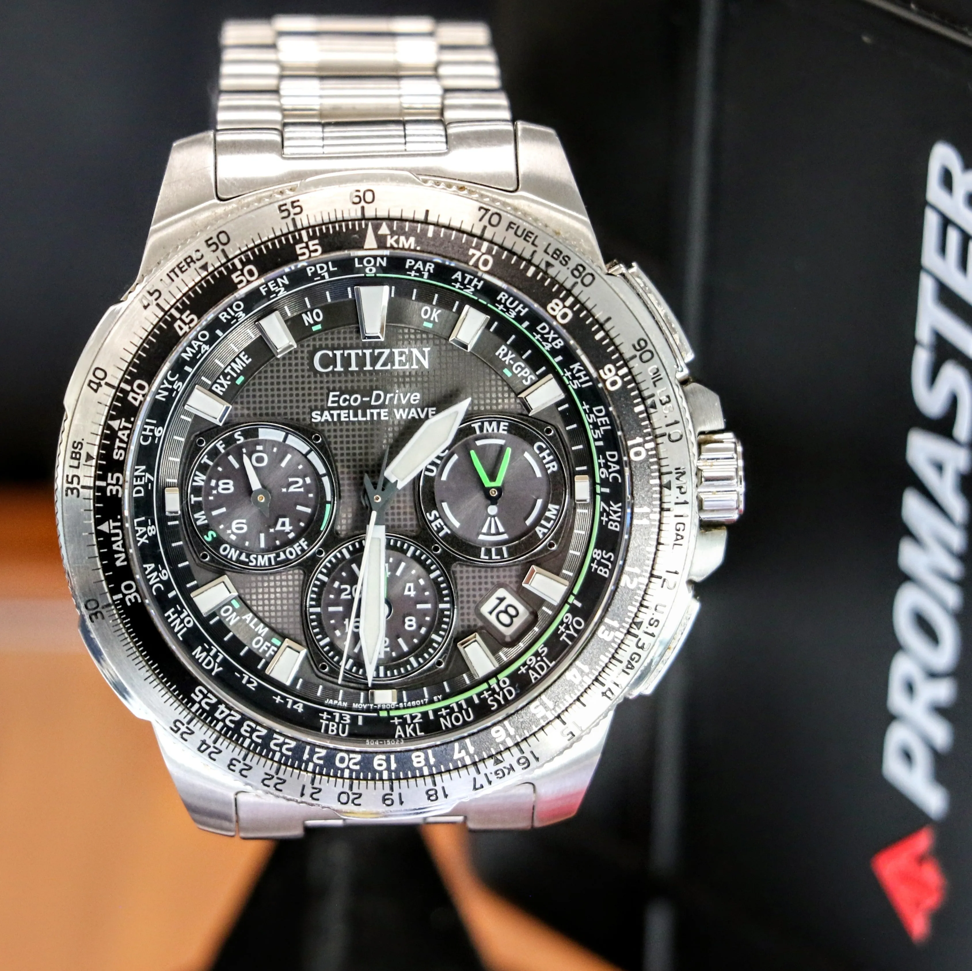 CITIZEN Promaster Navihawk GPS Satellite Wave Wristwatch Eco-Drive Chronograph Watch CC9030-51E