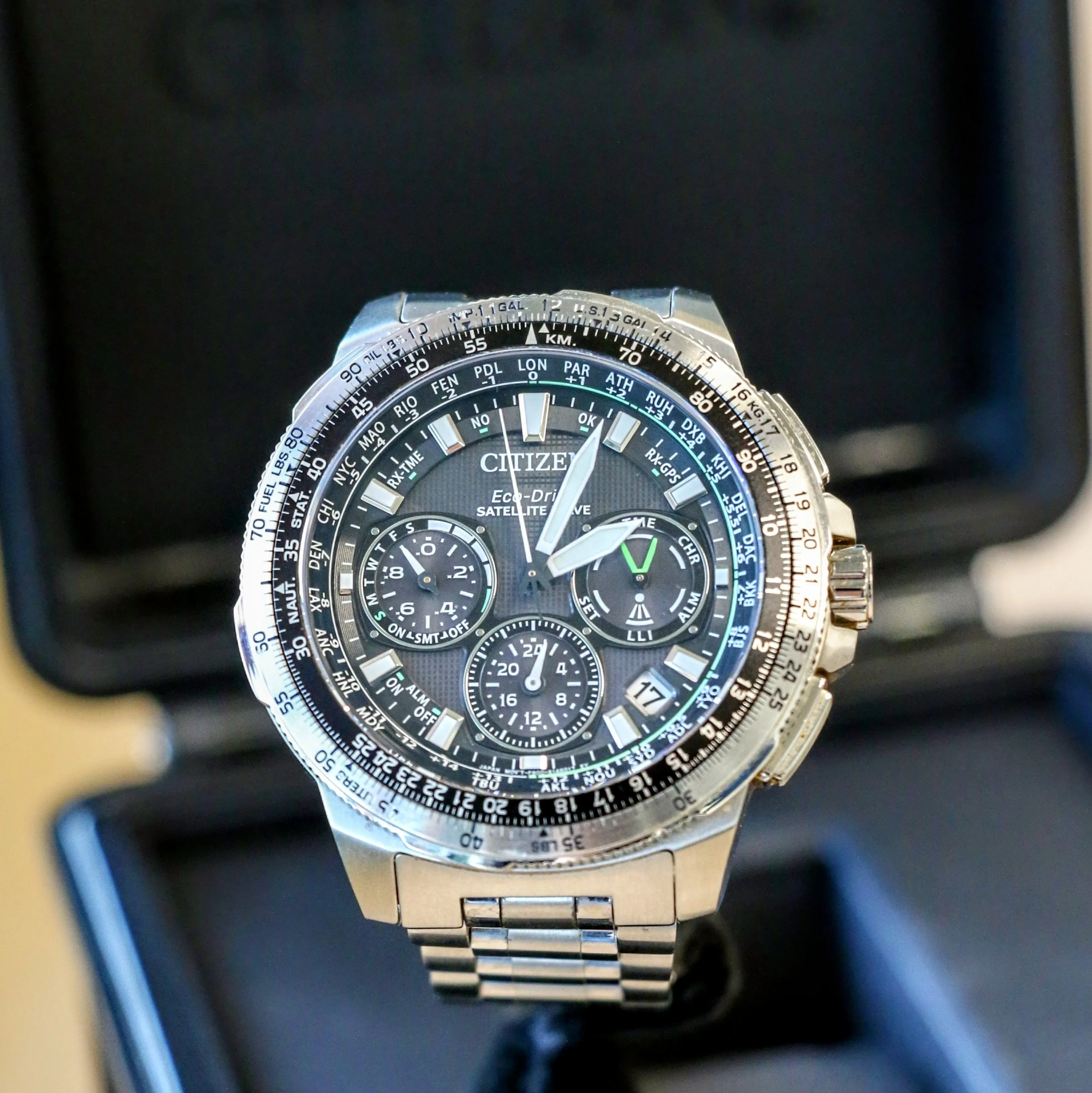 CITIZEN Promaster Navihawk GPS Satellite Wave Wristwatch Eco-Drive Chronograph Watch CC9030-51E