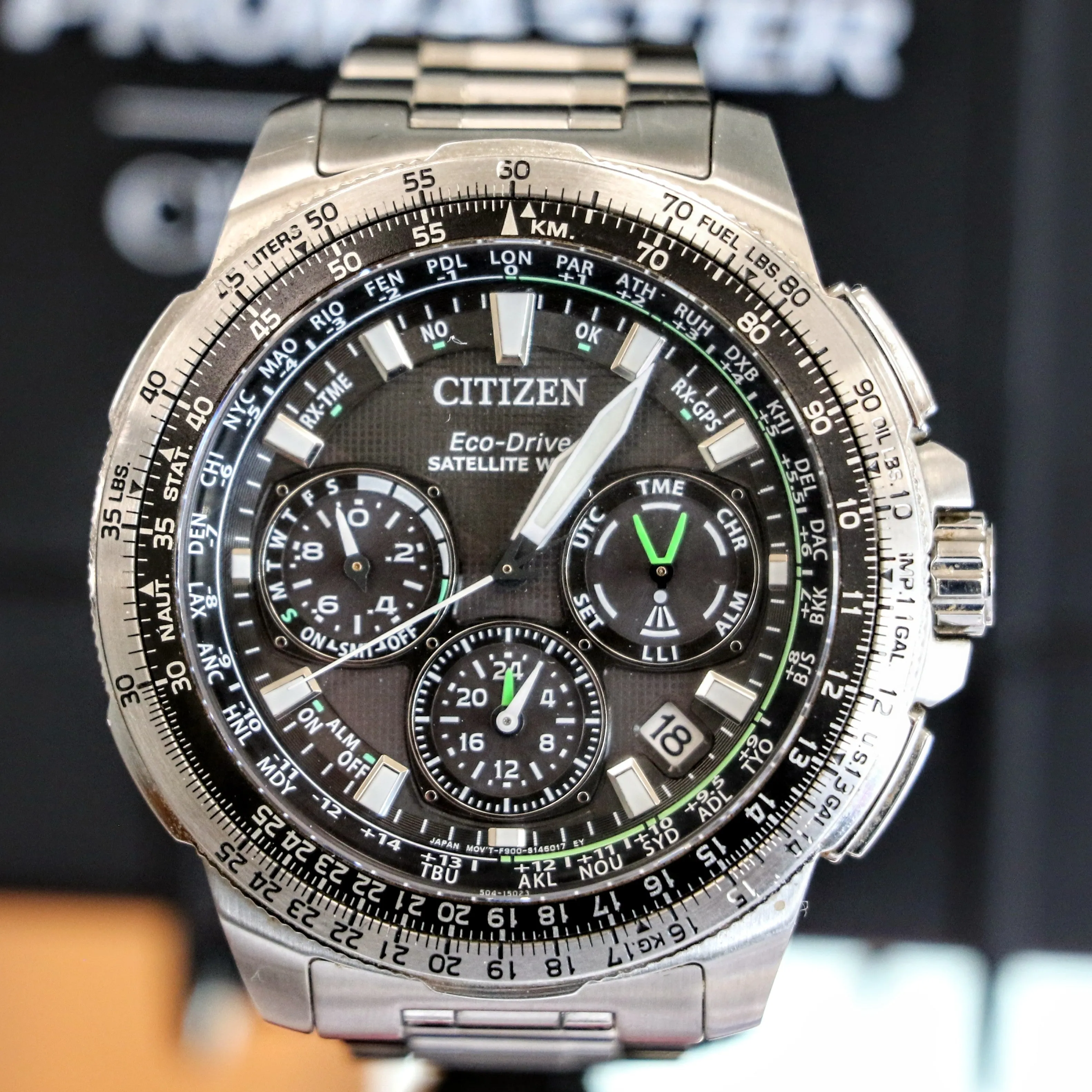 CITIZEN Promaster Navihawk GPS Satellite Wave Wristwatch Eco-Drive Chronograph Watch CC9030-51E