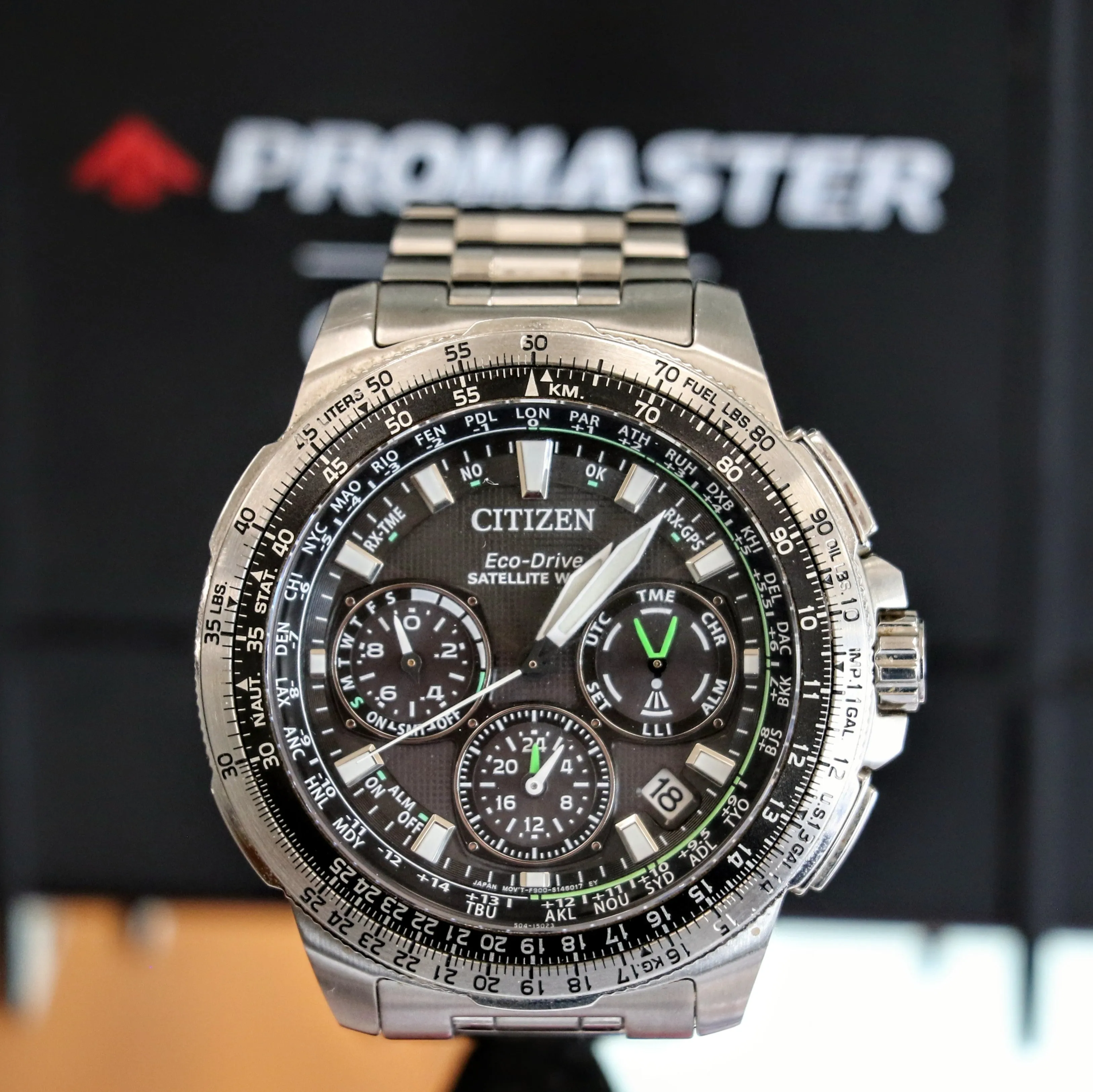 CITIZEN Promaster Navihawk GPS Satellite Wave Wristwatch Eco-Drive Chronograph Watch CC9030-51E