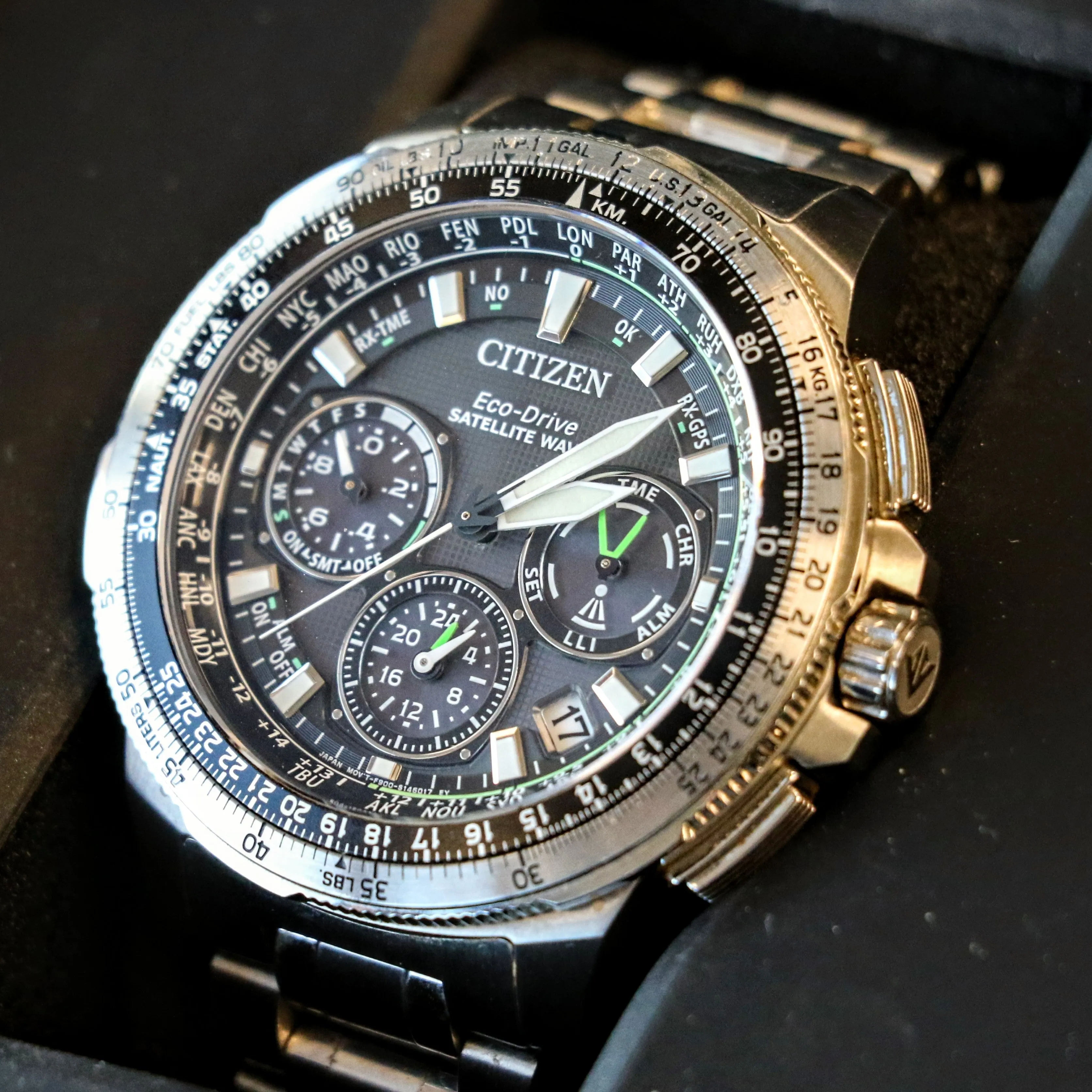 CITIZEN Promaster Navihawk GPS Satellite Wave Wristwatch Eco-Drive Chronograph Watch CC9030-51E