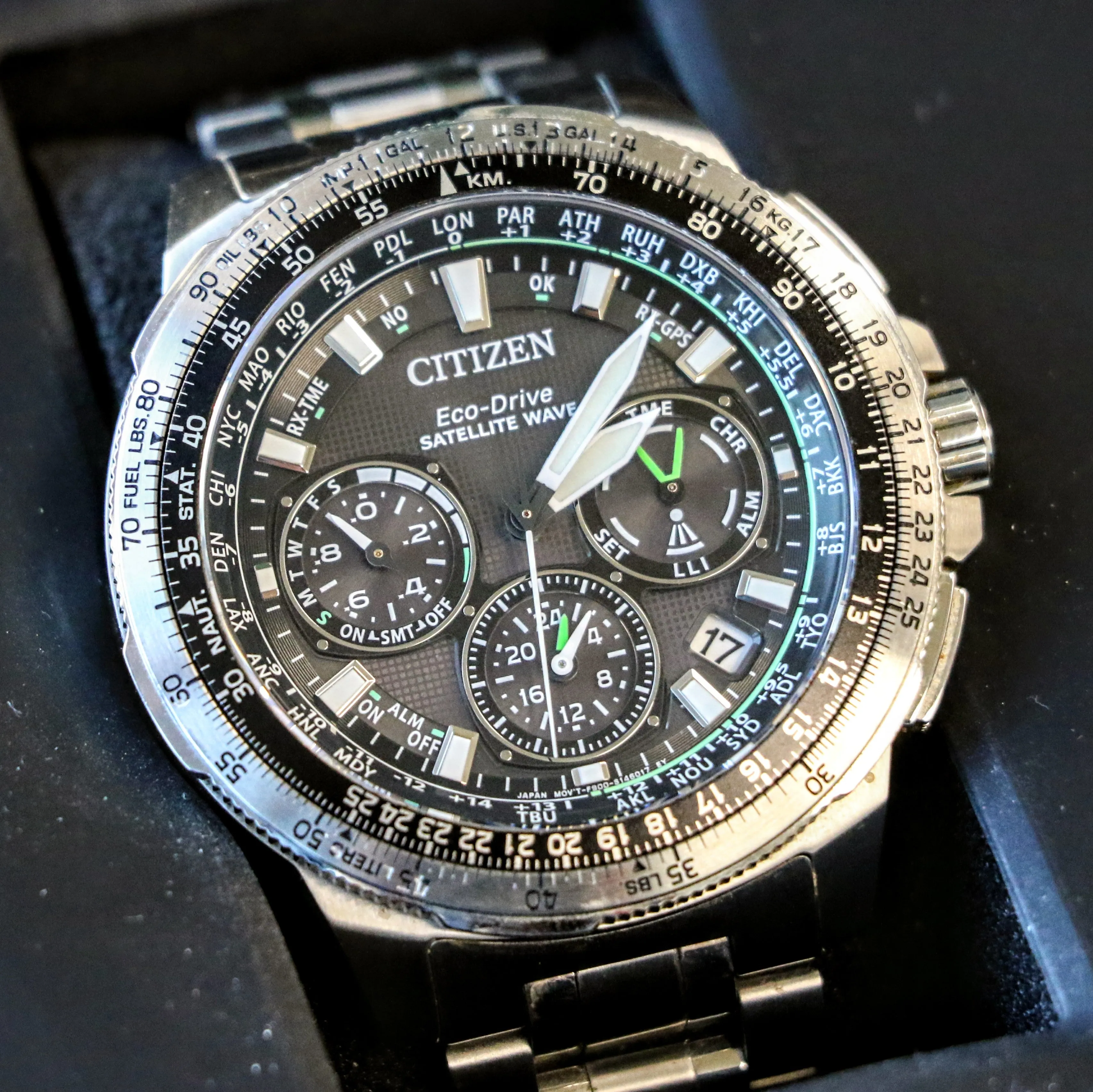 CITIZEN Promaster Navihawk GPS Satellite Wave Wristwatch Eco-Drive Chronograph Watch CC9030-51E