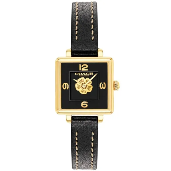 Coach Cass Black Leather Strap Black Dial Quartz Watch for Ladies - 14503695