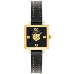 Coach Cass Black Leather Strap Black Dial Quartz Watch for Ladies - 14503695