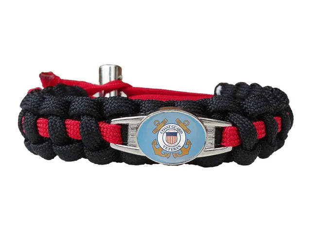 Coast Guard Veteran Paracord Bracelet