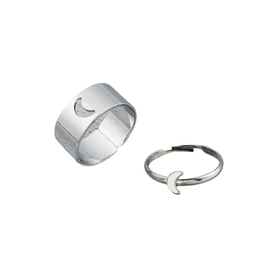Combo Of 2 Half Moon Matching Wrap Finger Couple Ring