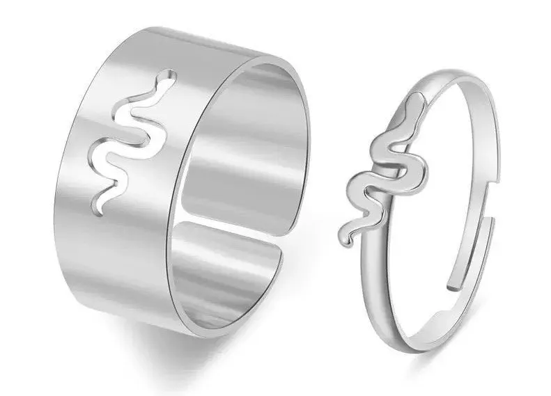 Combo Of 2 Heart Beat Matching Couple Ring
