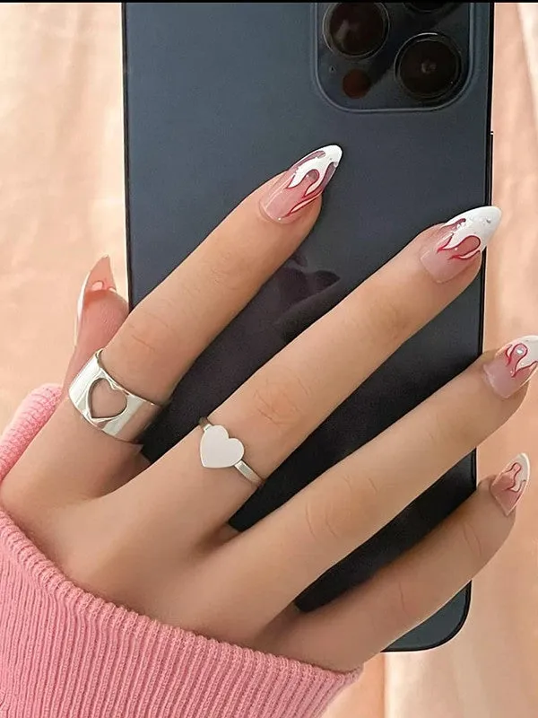 Combo of 2 Silver Heart and Butterfly Couple Ring