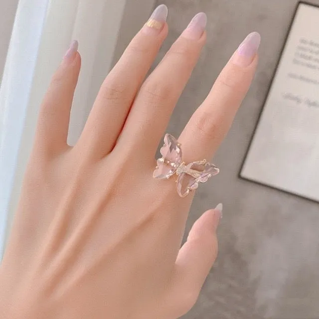 Combo of Mariposa Necklace with Crystal Butterfly Ring