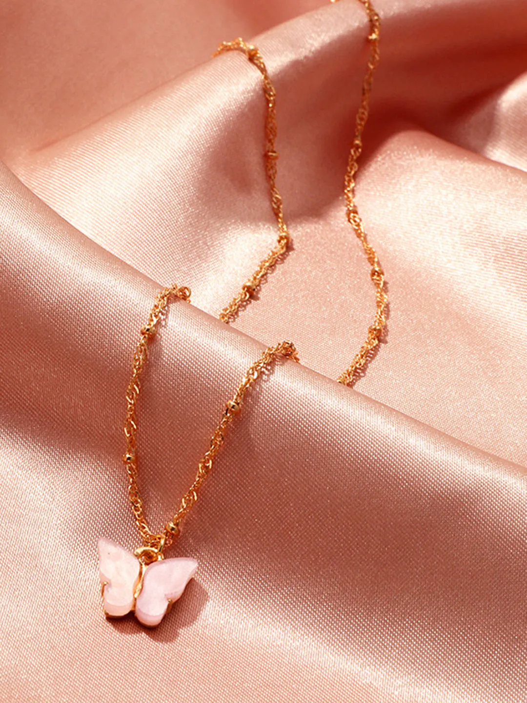 Combo Of Mariposa Necklace with Crystal Butterfly Ring