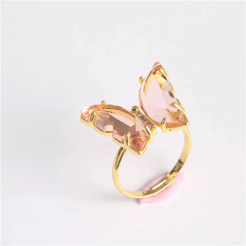 Combo Of Mariposa Necklace with Crystal Butterfly Ring