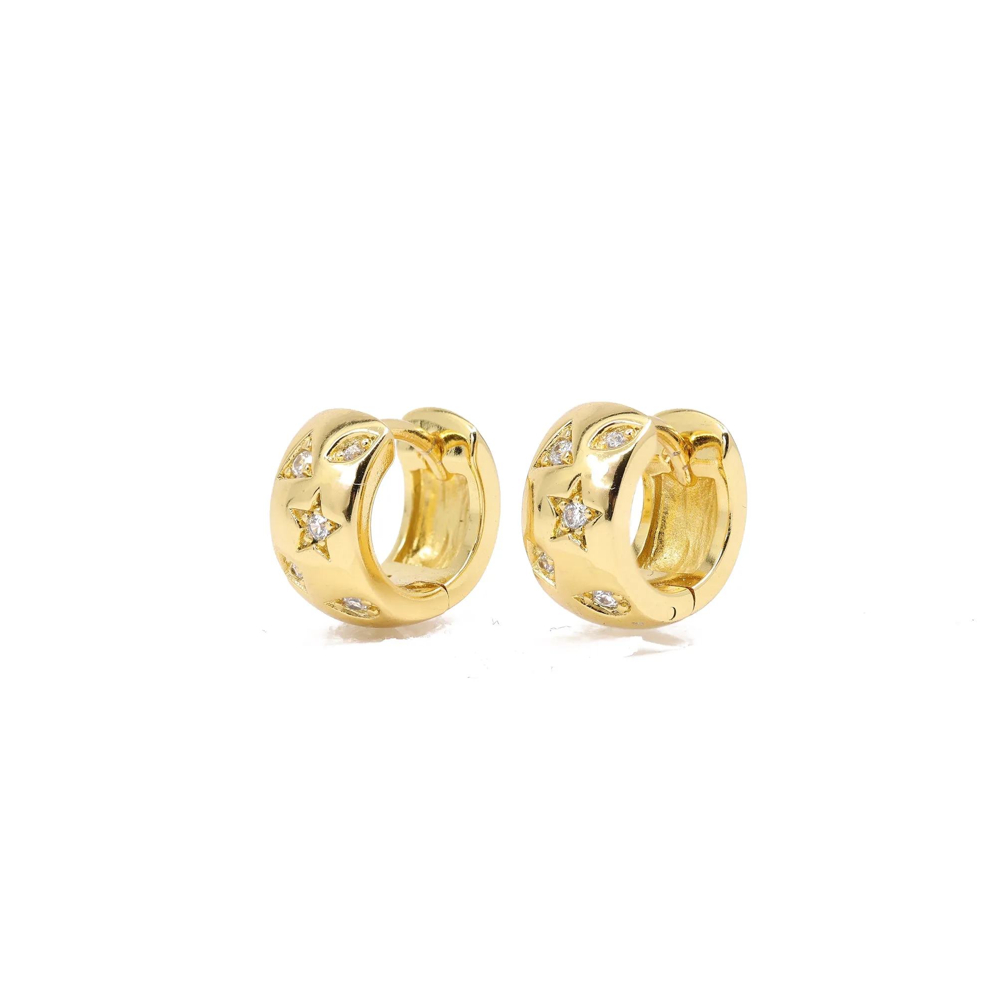 Constellation Huggie Hoop Earrings in Gold