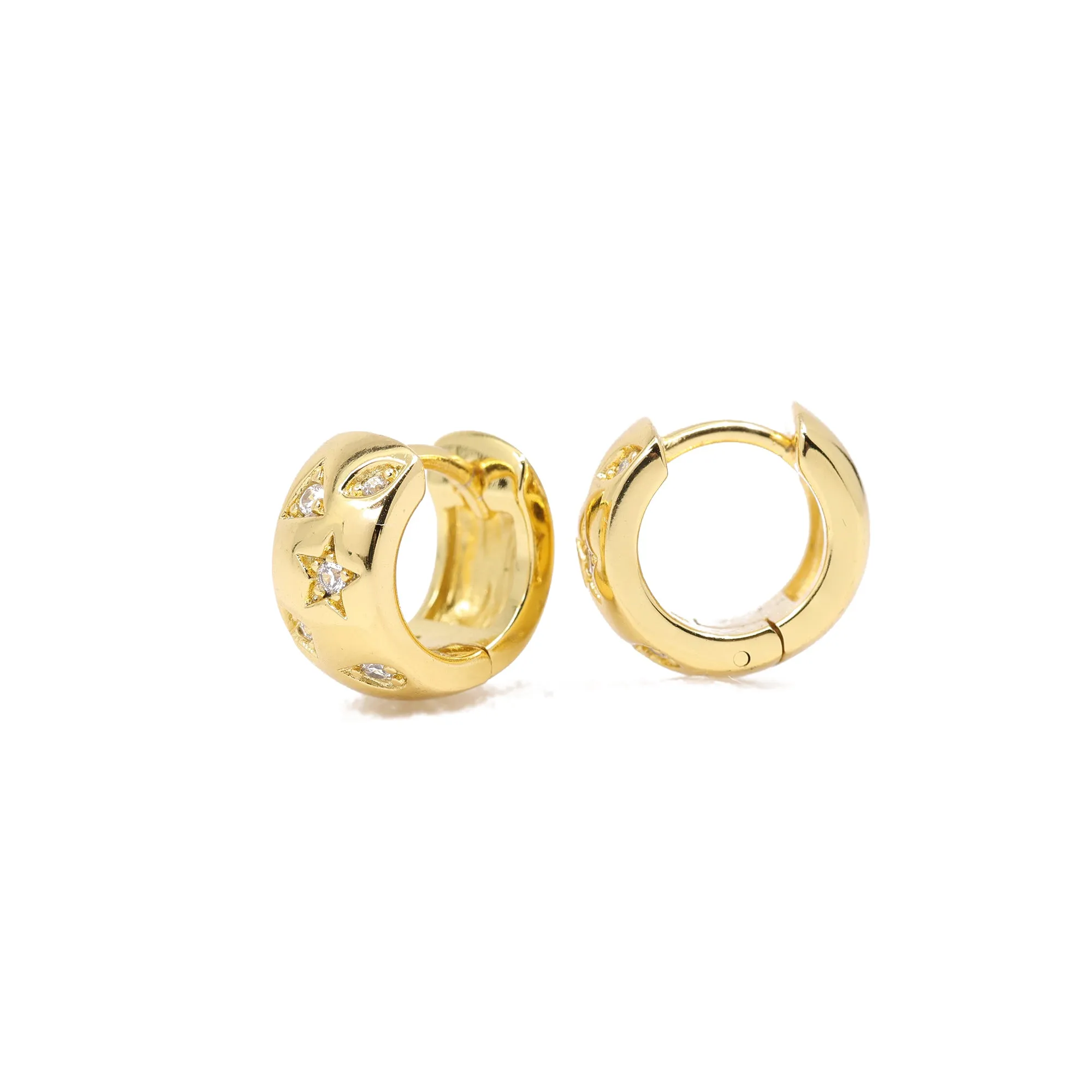 Constellation Huggie Hoop Earrings in Gold