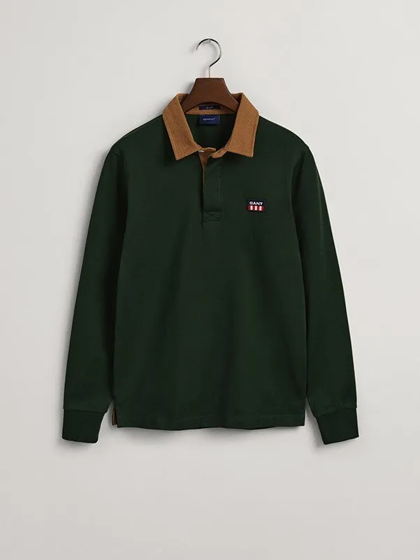 Corduroy Collar Heavy Rugger - Storm Green