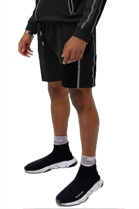 Crimson Striped Athletic Shorts
