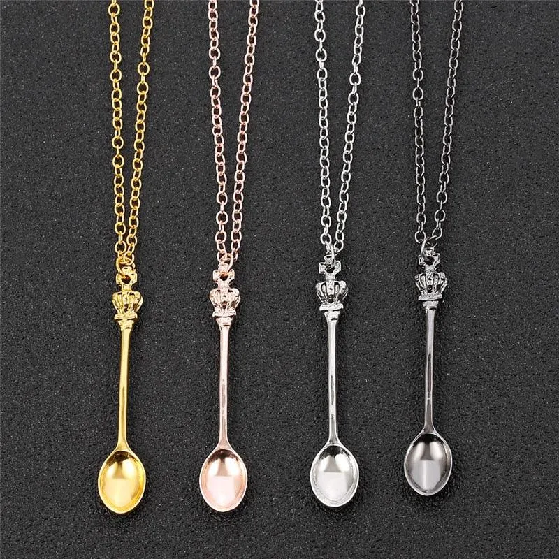 Crown Mini Tea Spoon Pendant