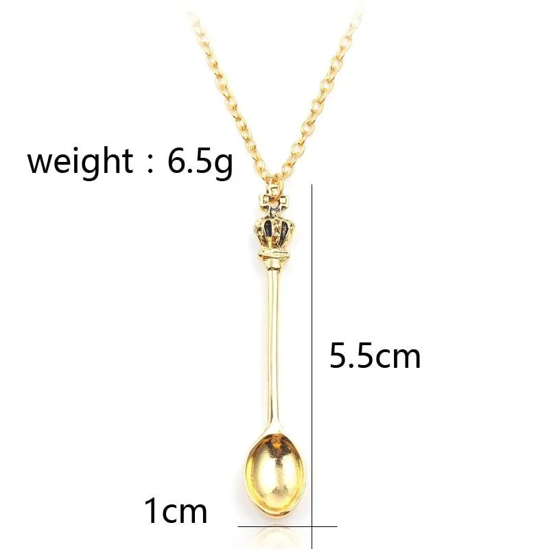 Crown Mini Tea Spoon Pendant