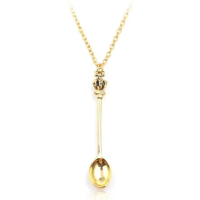 Crown Mini Tea Spoon Pendant
