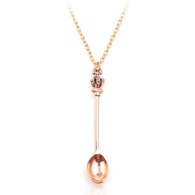 Crown Mini Tea Spoon Pendant