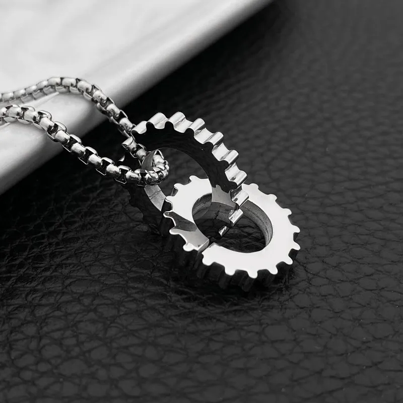 Cycolinks Titanium Steel Gear Cog Necklace