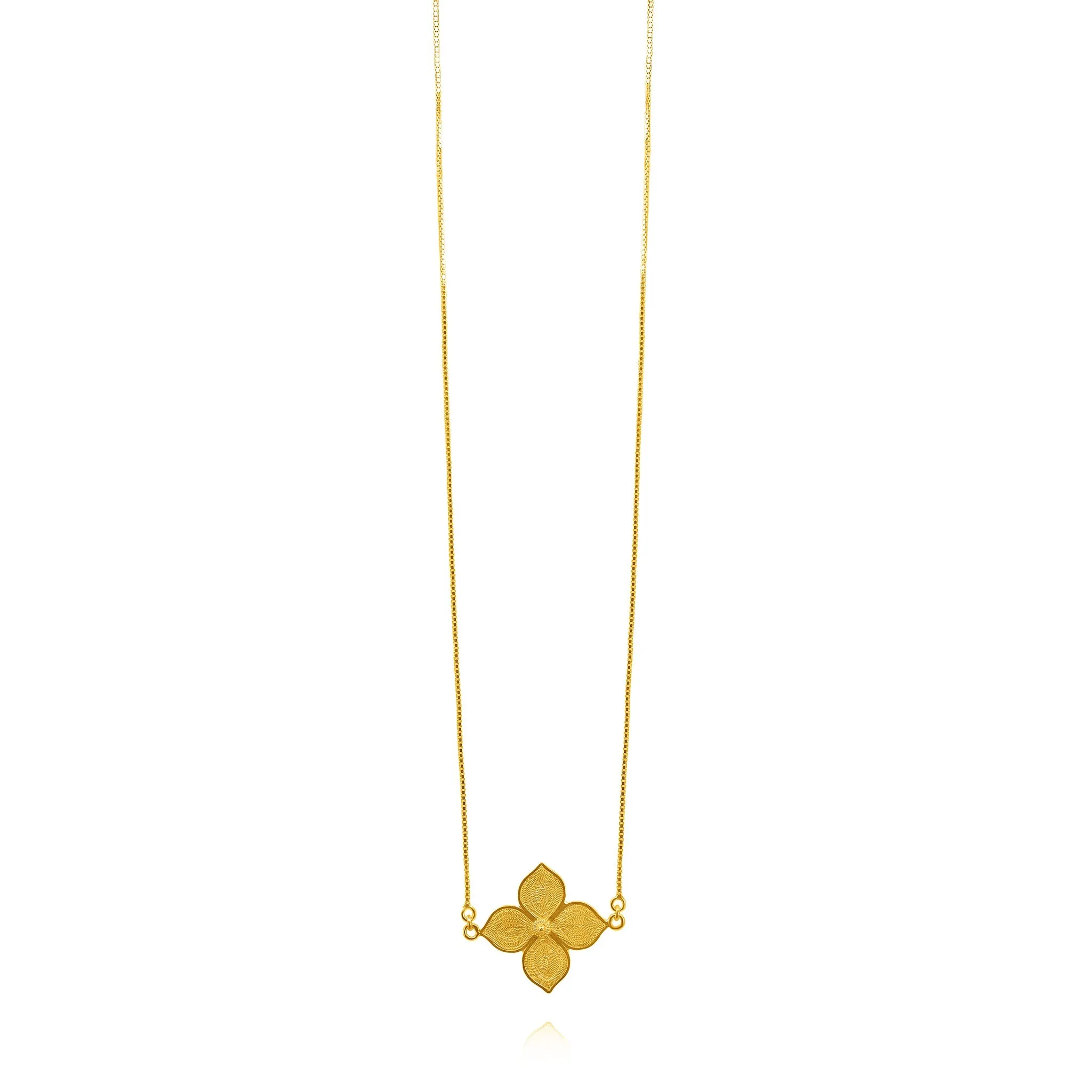 DOGWOOD GOLD MEDIUM ADJUSTABLE NECKLACE FILIGREE