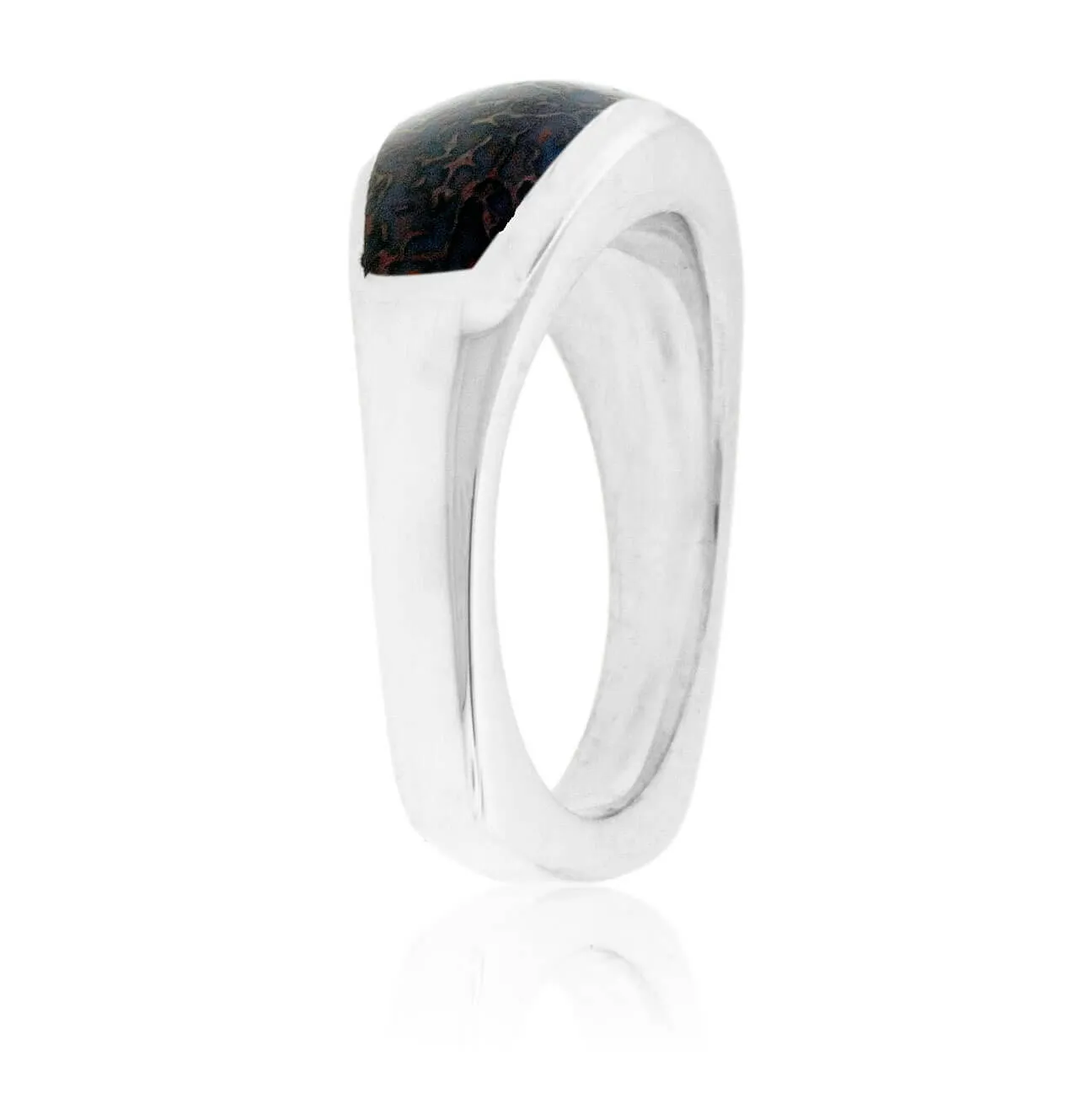 Domed Dinosaur Bone Inlay Euro-Shank Style Ring