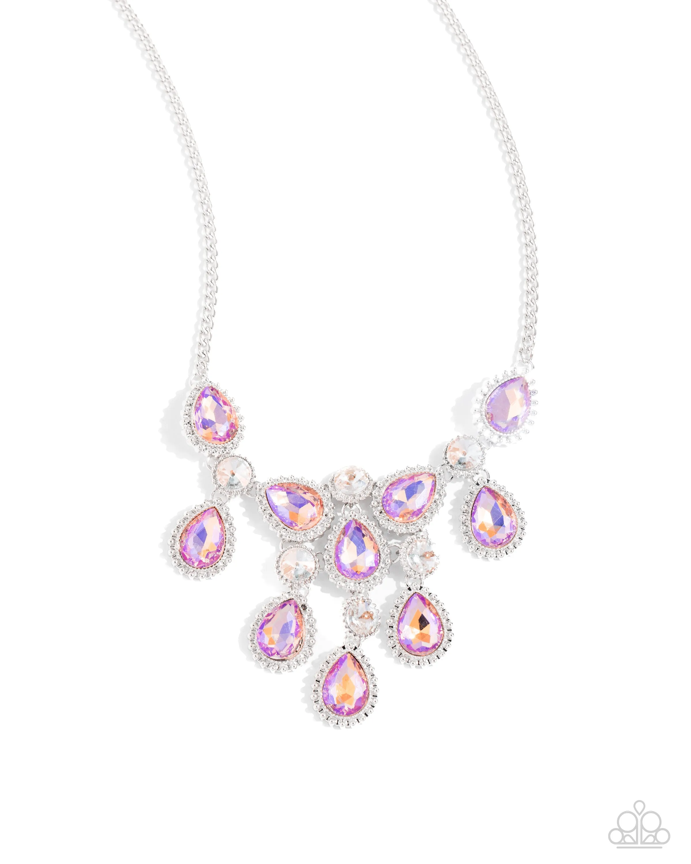 Dripping in Dazzle - Orange - UV Teardrop Gem Paparazzi Short Necklace