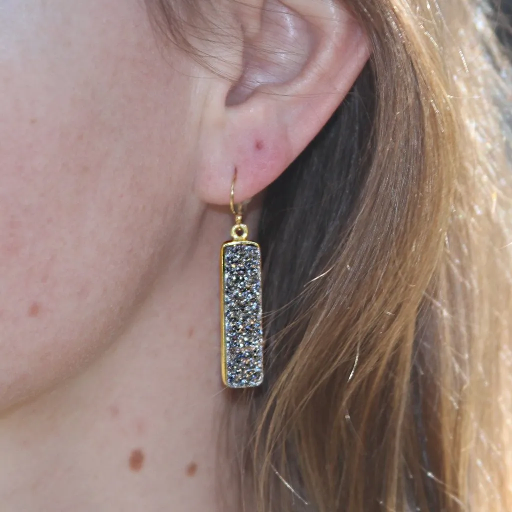 Druzy Baguette Earrings