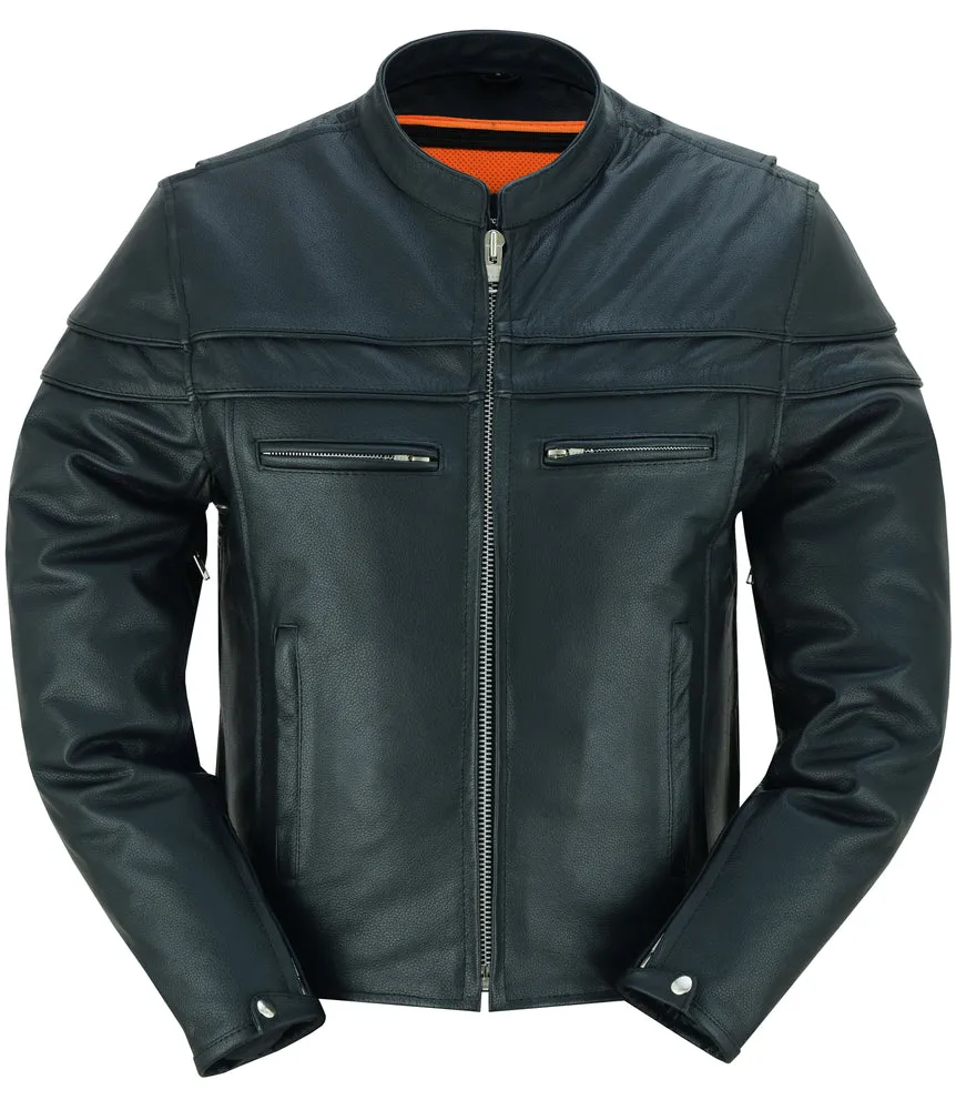 DS Full Hand Black Leather Motorcycle Jacket