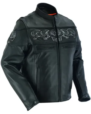DS Men’s Black Reflective Skulls Scooter Jacket