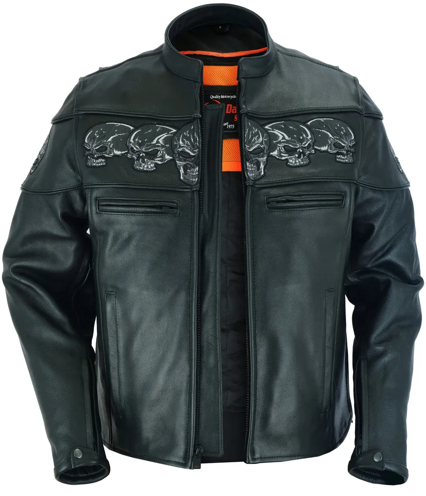 DS Men’s Black Reflective Skulls Scooter Jacket