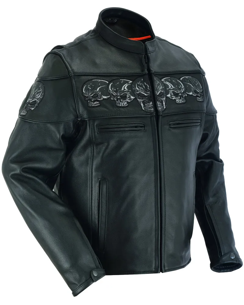 DS Men’s Black Reflective Skulls Scooter Jacket