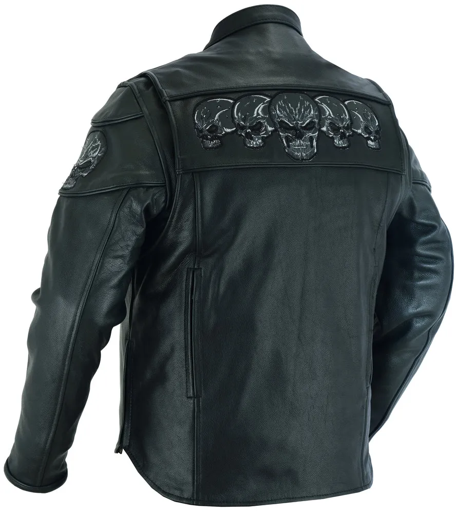 DS Men’s Black Reflective Skulls Scooter Jacket