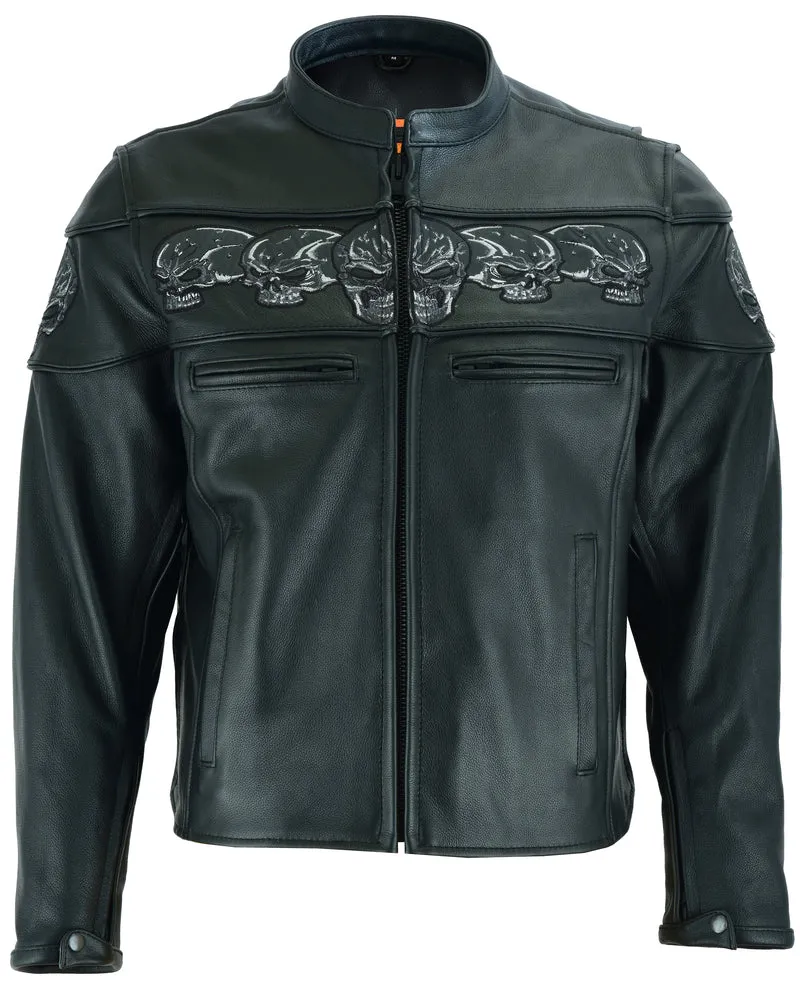 DS Men’s Black Reflective Skulls Scooter Jacket