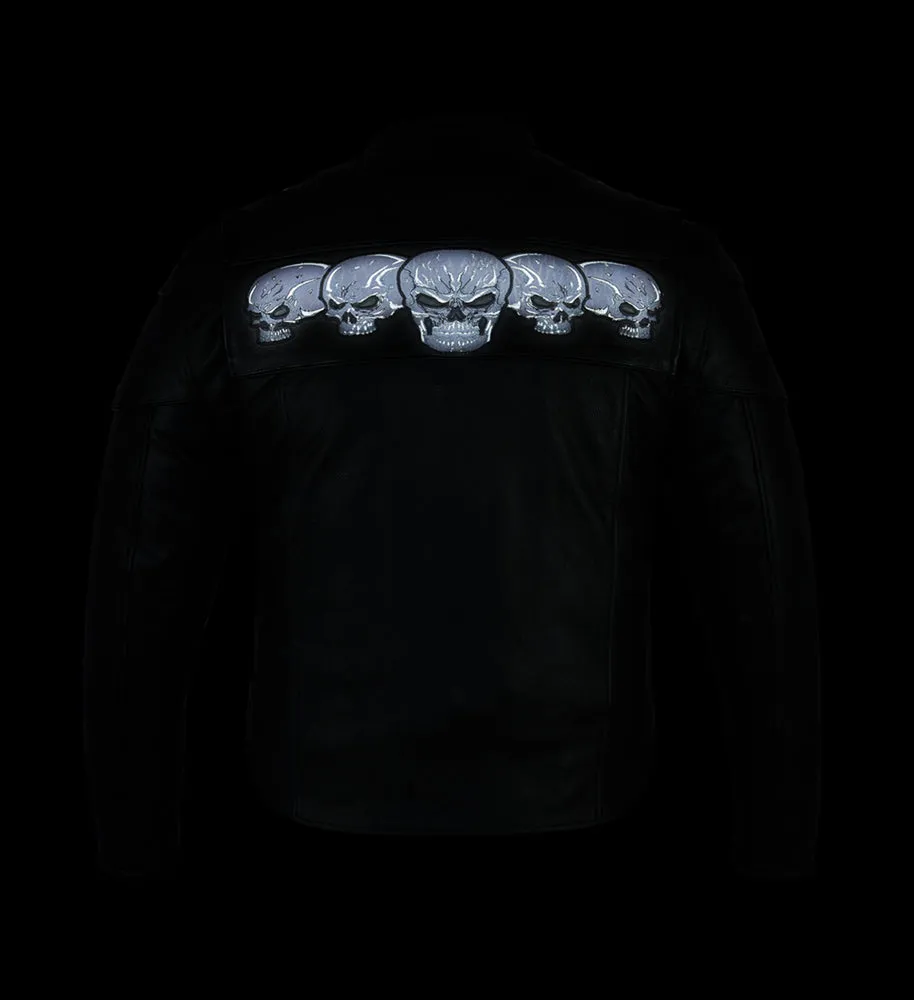 DS Men’s Black Reflective Skulls Scooter Jacket