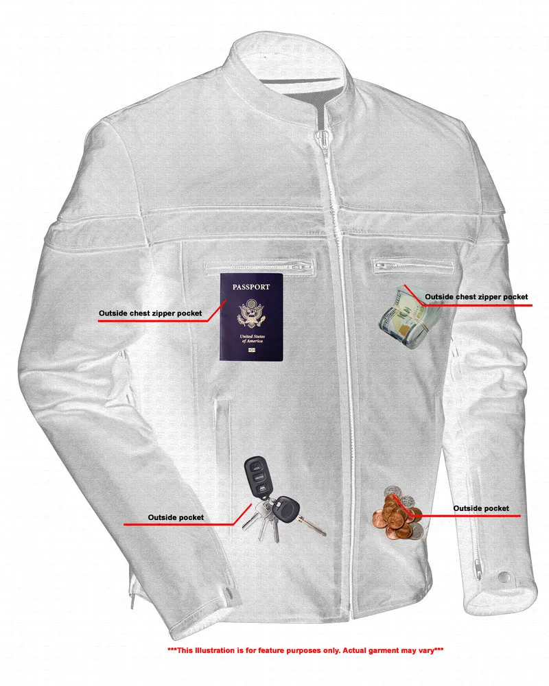 DS Men’s Sporty Lightweight Black Leather Cross Over Jacket