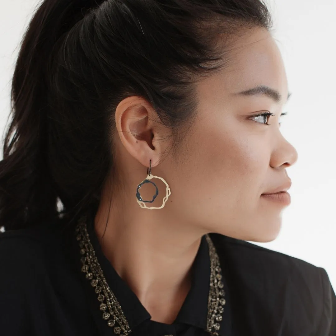 Dual Toned Double Komu Earrings