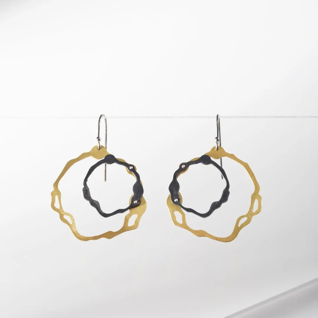 Dual Toned Double Komu Earrings
