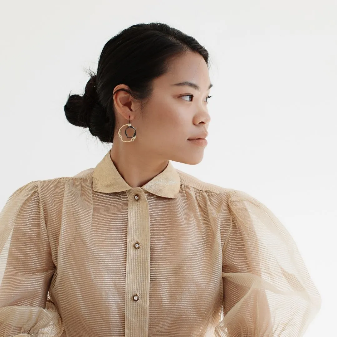 Dual Toned Double Komu Earrings