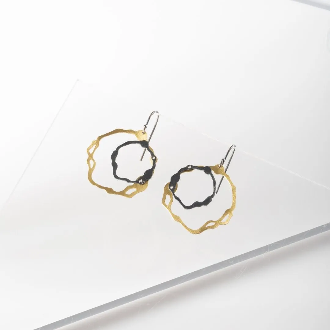 Dual Toned Double Komu Earrings