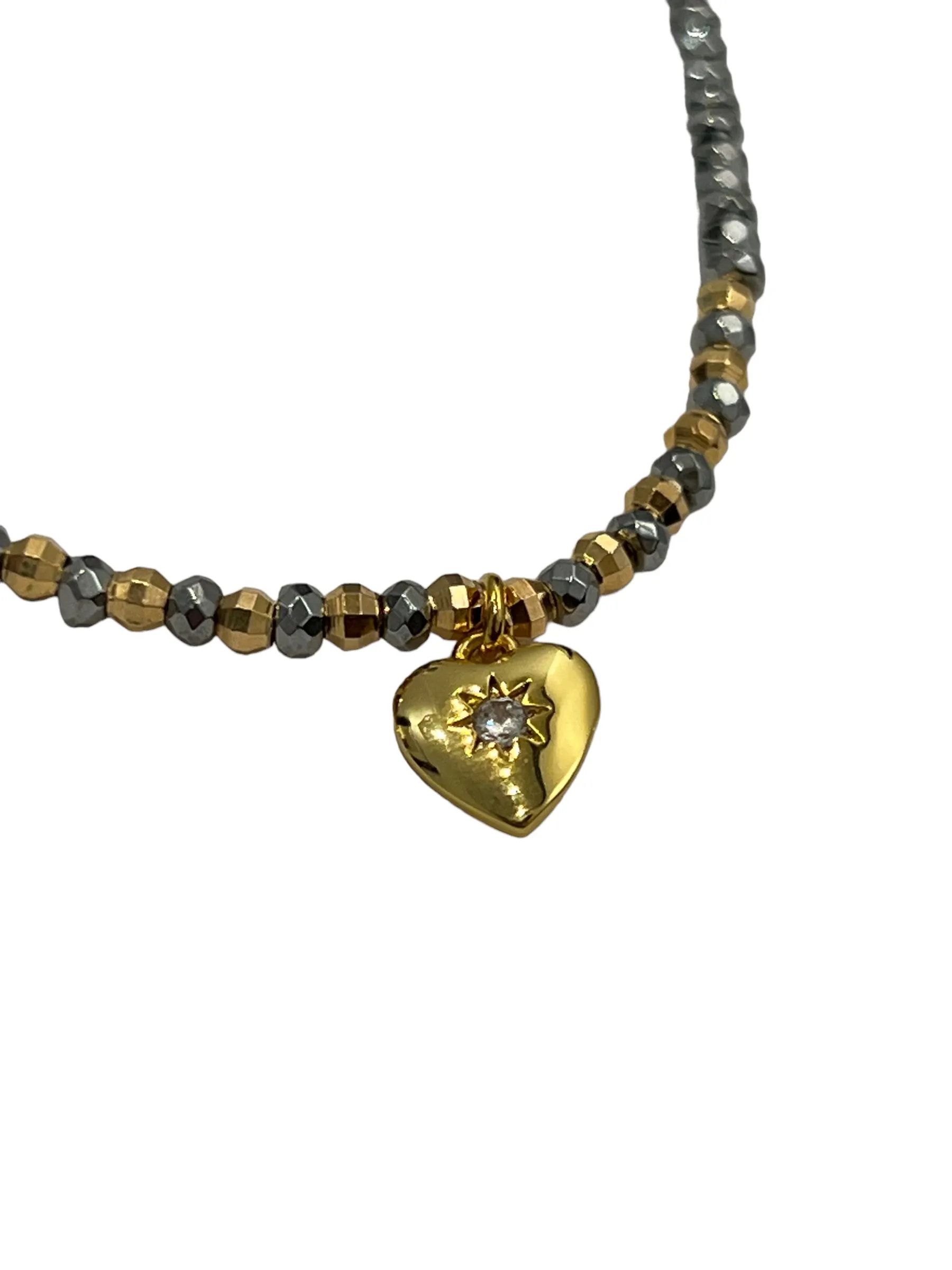 E-HC DESIGNS- Hematita Metallic Adjustable Chokers with Pendants