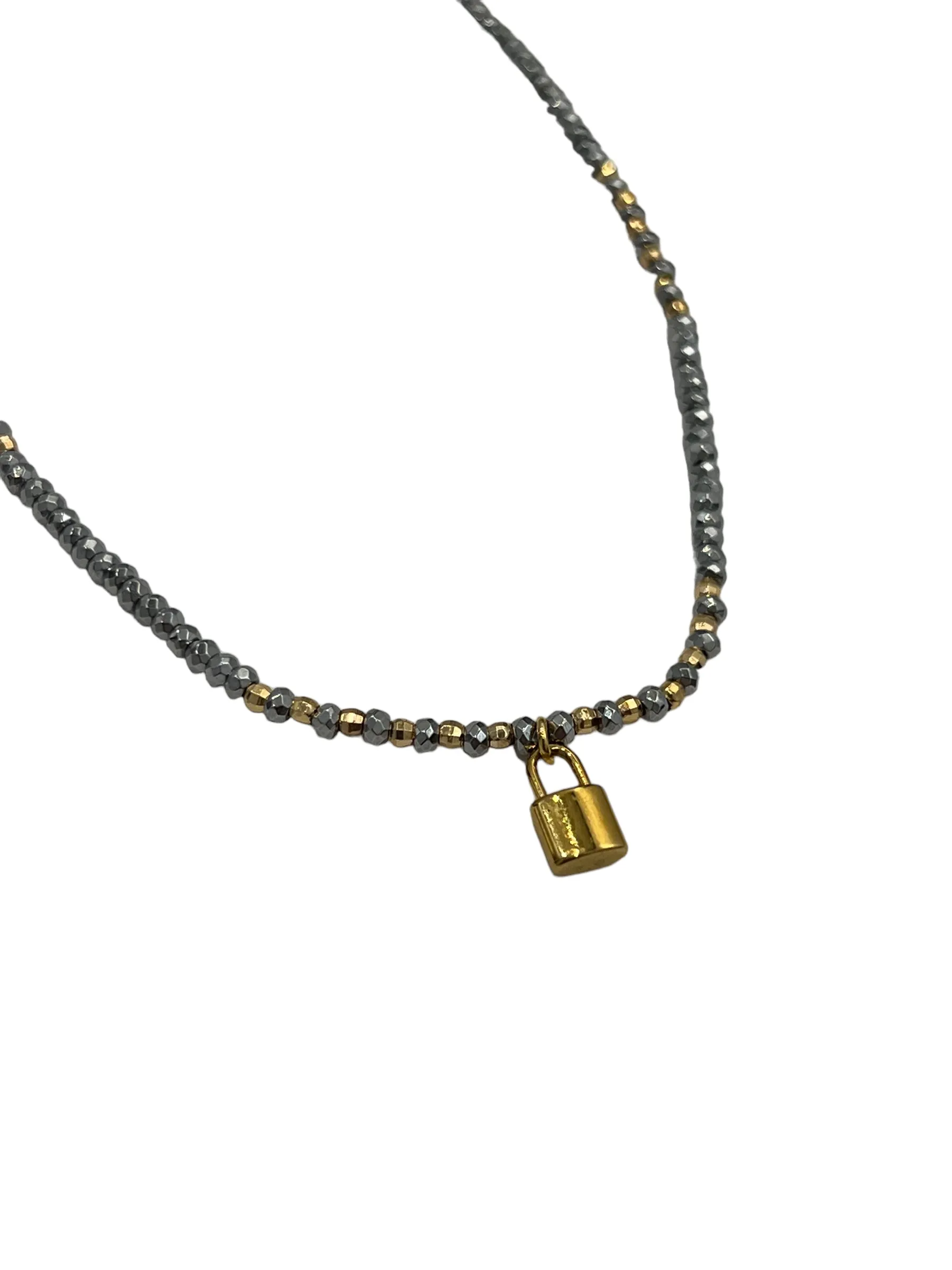 E-HC DESIGNS- Hematita Metallic Adjustable Chokers with Pendants