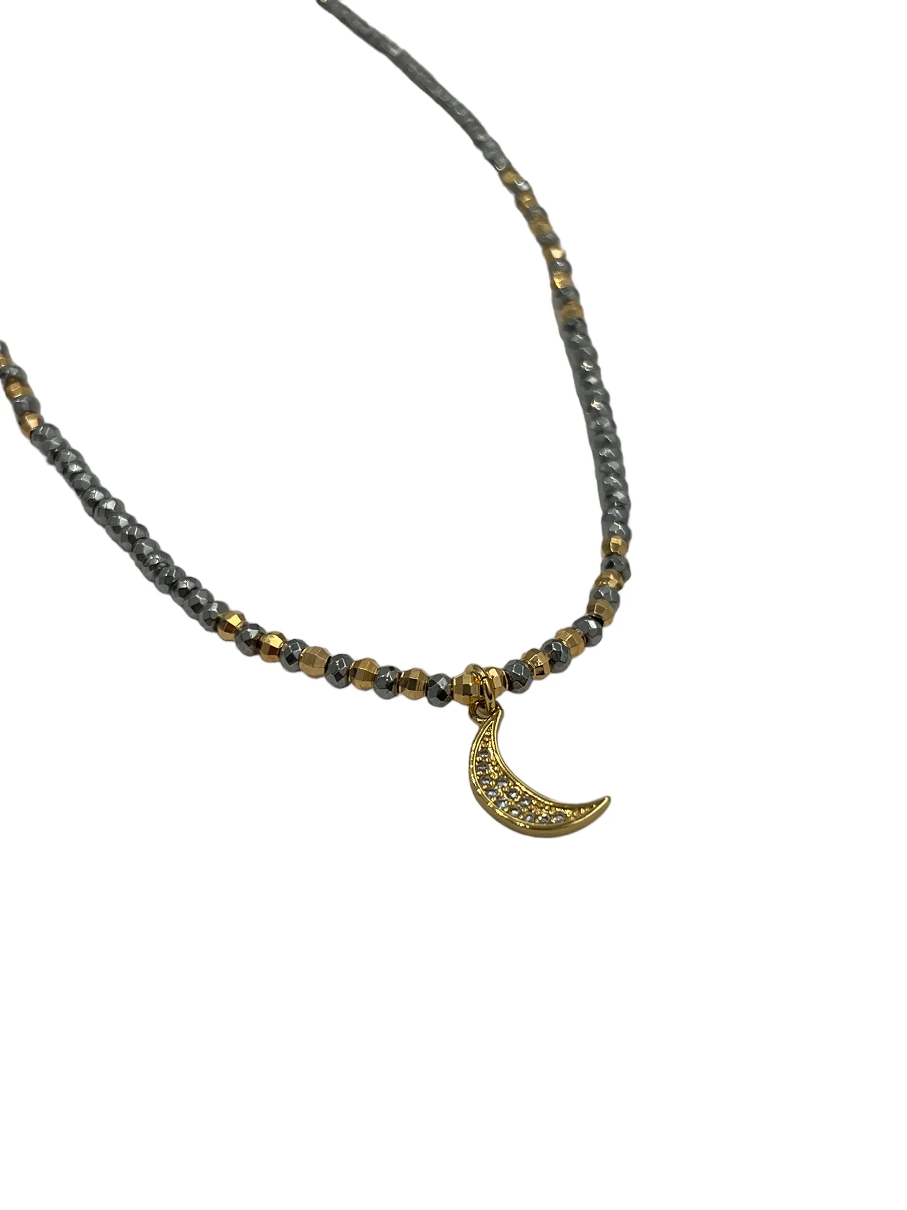 E-HC DESIGNS- Hematita Metallic Adjustable Chokers with Pendants