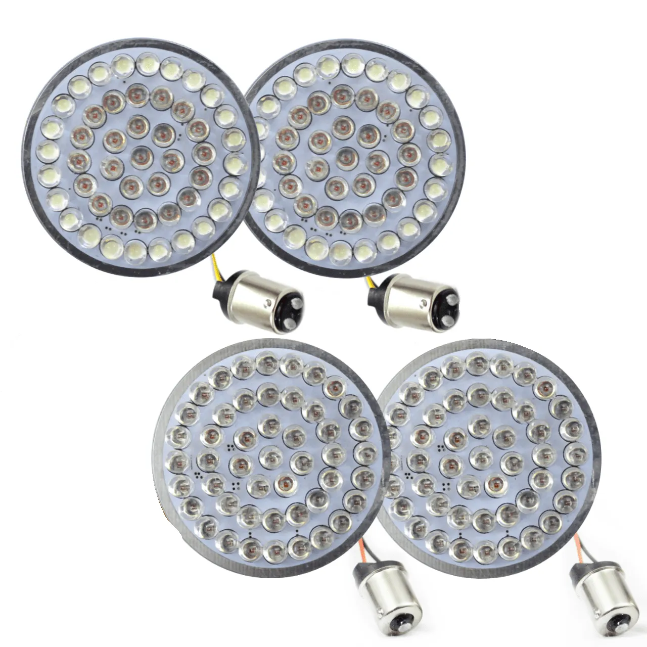Eagle Lights 2” LED Turn Signal and Running Light Kit for Harley Davidson Motorcycles - Generation I / 1157 Front / 1156 Amber Rear