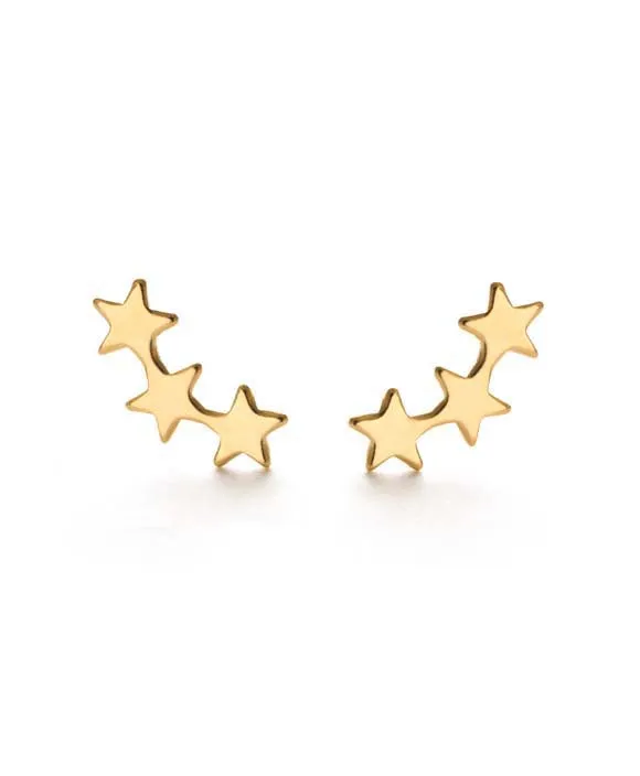 EARRINGS STAR CLUSTER STUDS GOLD